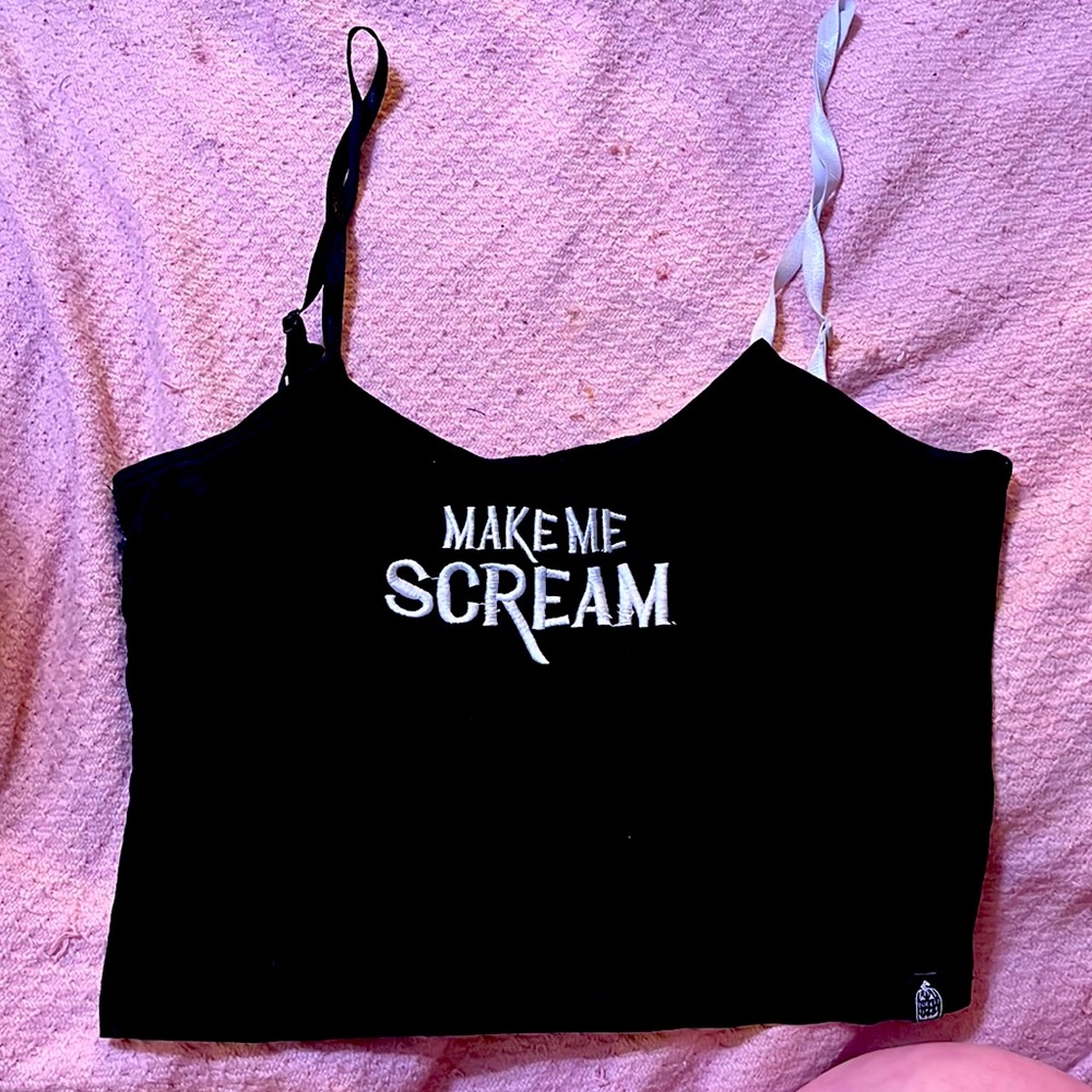 SOLD OUT ON WEBSITE EUC Halloween Forest Ink Make Me Scream Top, Large